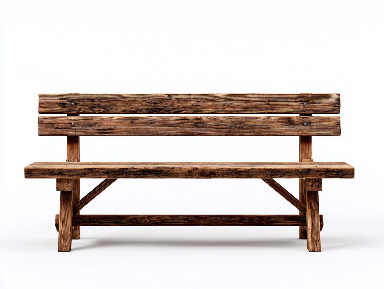 Banco de jardín de madera maciza 160x60x88 cm - marrón - diseño rústico para exterior-Luxeuplab