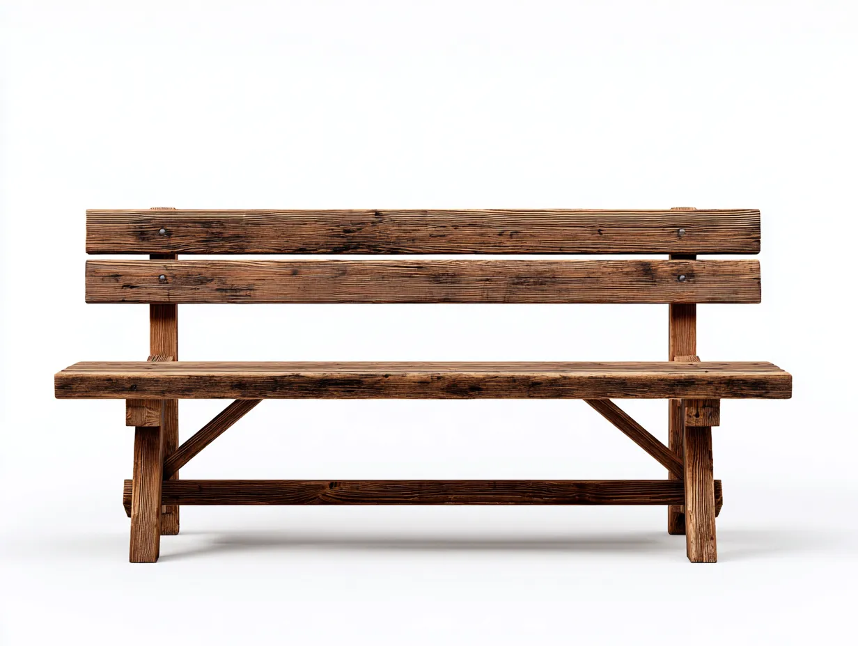 Banco de jardín de madera maciza 160x60x88 cm - marrón - diseño rústico para exterior-Luxeuplab