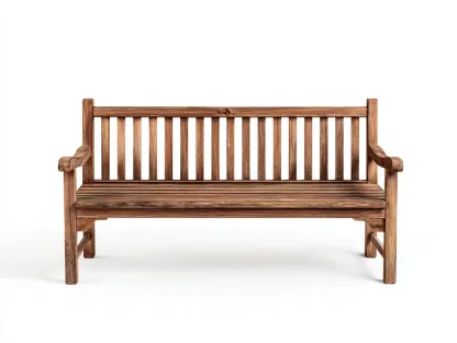 Bancos de jardín de madera 160x60x90 cm - Madera natural - Estilo rústico para exterior-Luxeuplab