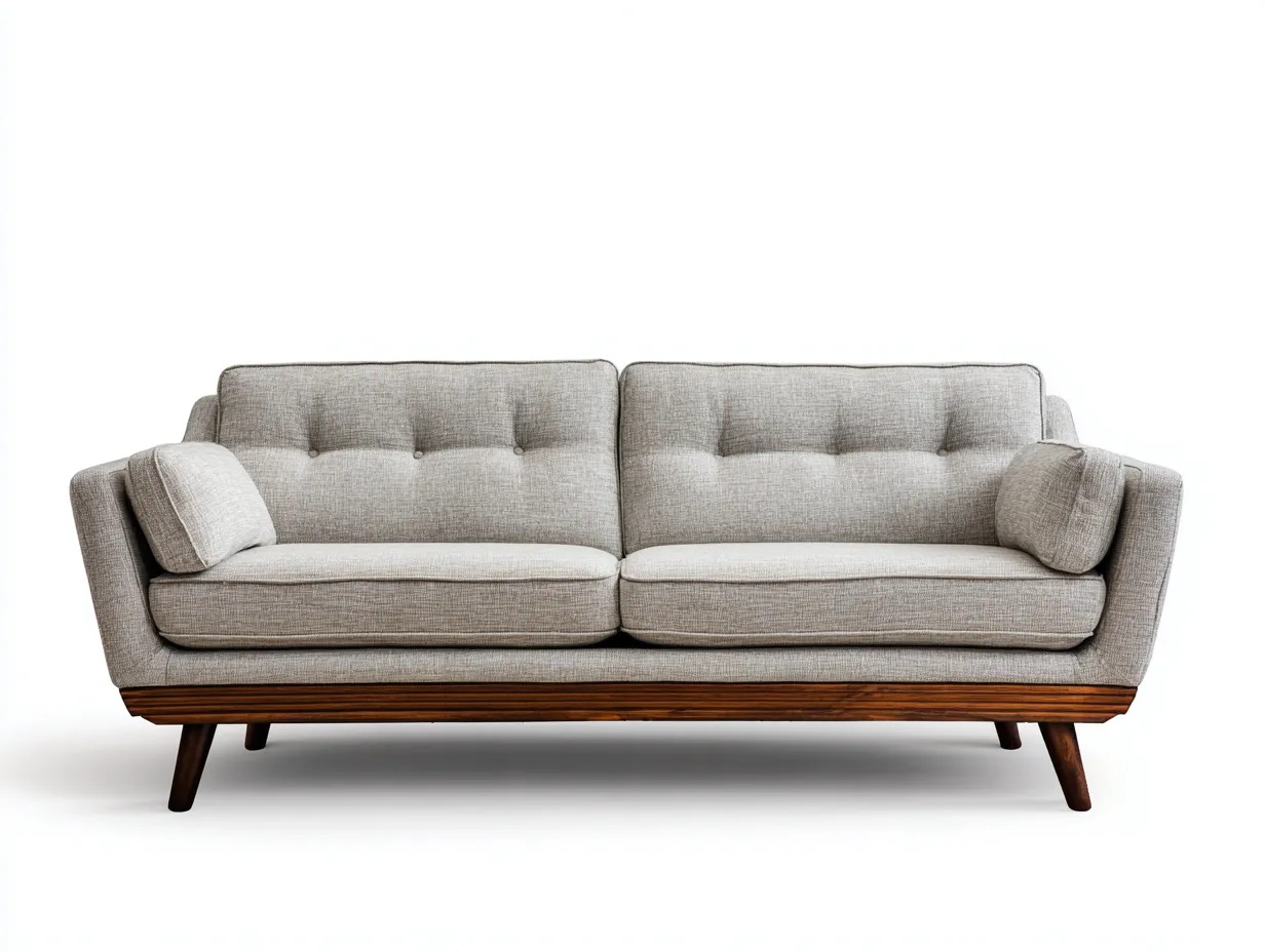 Zweisitzer Sofa-Stoff-Holz-182x88x84 cm-Grau-Moderner Stil-Bamboogetlab