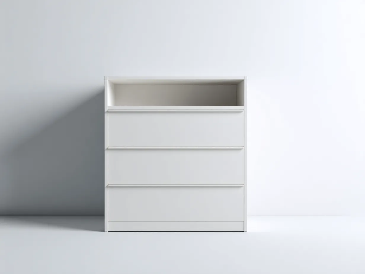 Kommode mit Schubladen-Holz-105 x 43 x 100 cm-Weiß Moderner Minimalistischer Stil-Bamboogetlab