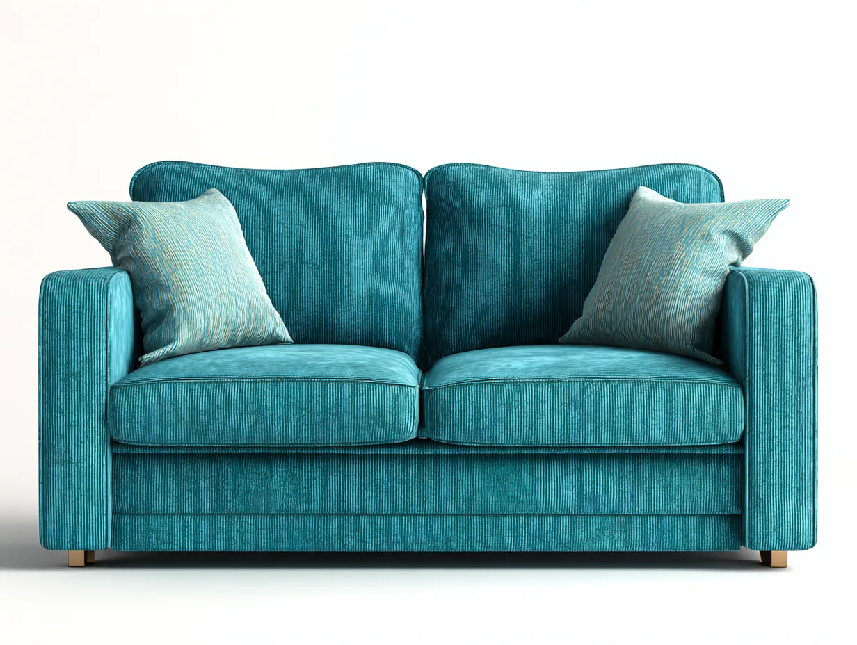 Zweisitzer Sofa-Cordstoff-Holz-168x88x84 cm-Türkis-Moderner Stil-Bamboogetlab