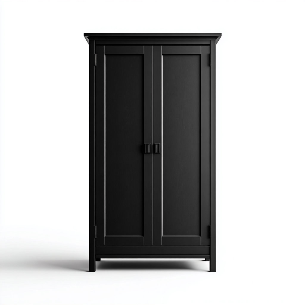Armadio-legno-102x56x190 cm-nero-moderno-Nestgetly