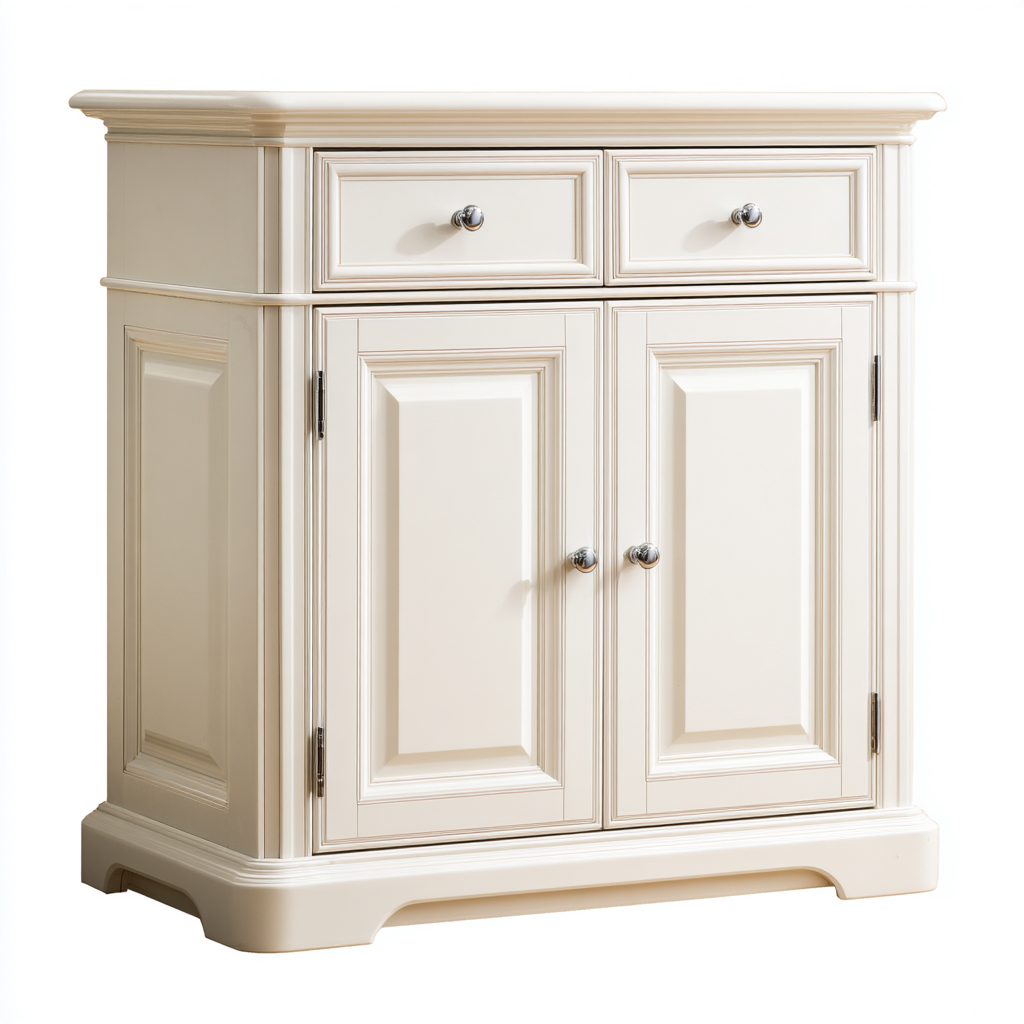 Scarpiera-MDF-78x34x92 cm-Bianco avorio-Stile classico-Nestgetly