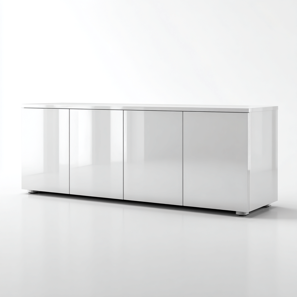 Credenza - Legno - 215x48x75 cm - Bianco - Stile moderno-Nestgetly