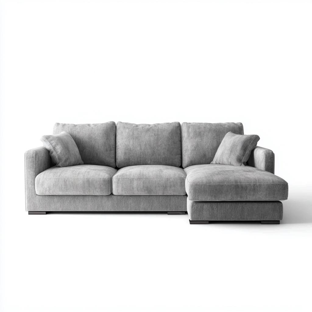 Divano angolare-tessuto-290x165x85 cm-grigio chiaro-moderno-Nestgetly