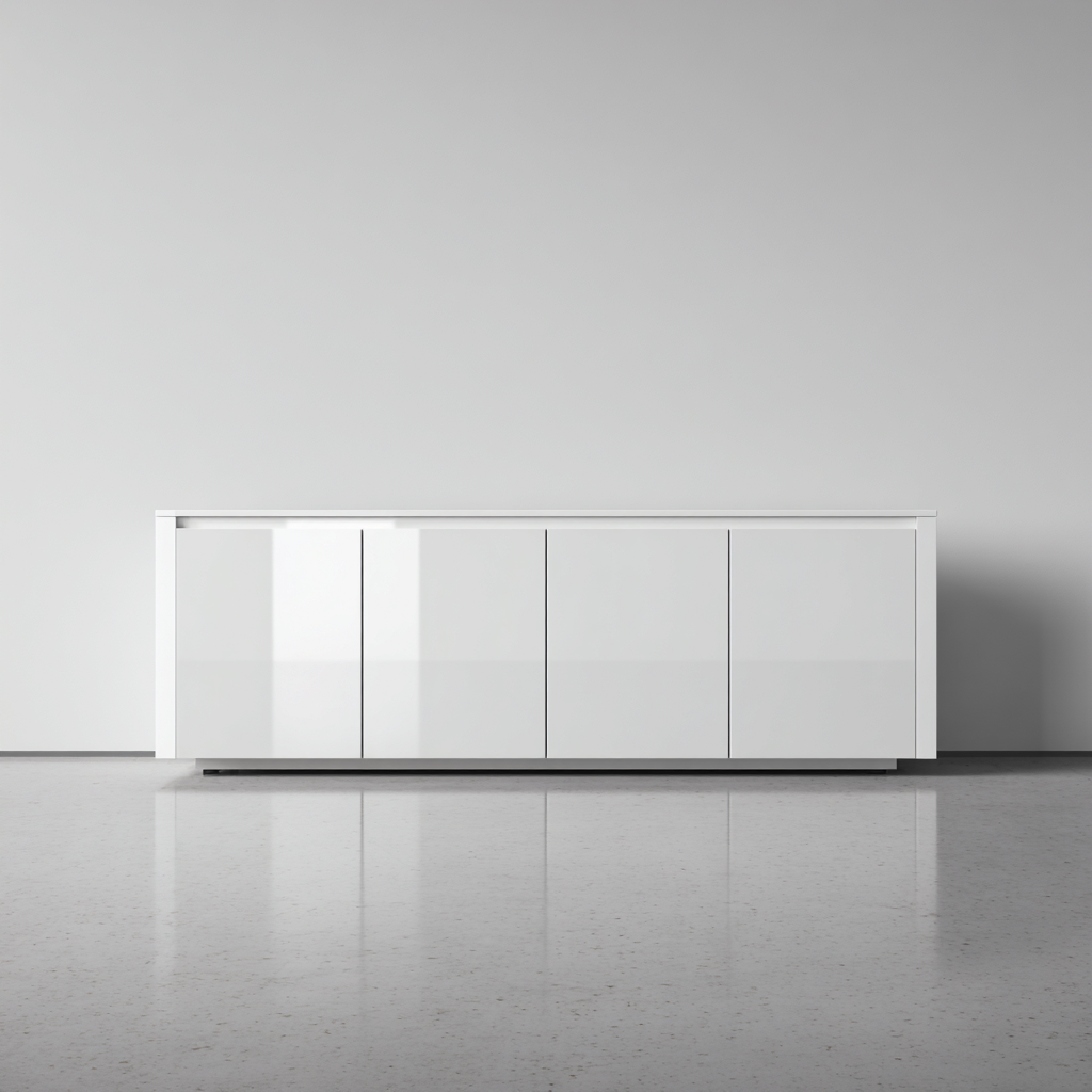 Credenza - Legno - 200x46x72 cm - Bianco - Stile moderno-Nestgetly