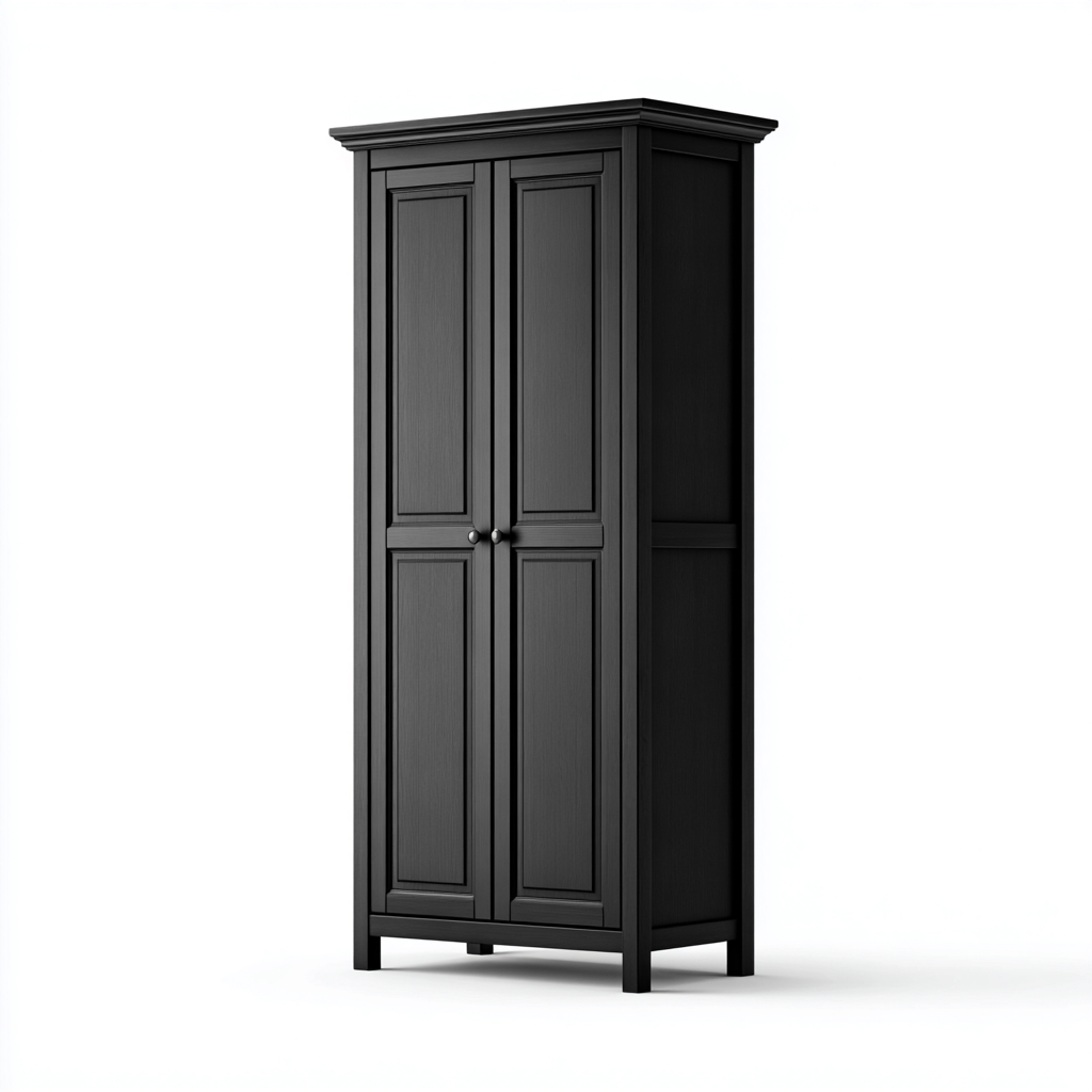 Armadio-legno-100x58x200 cm-nero-moderno-Nestgetly