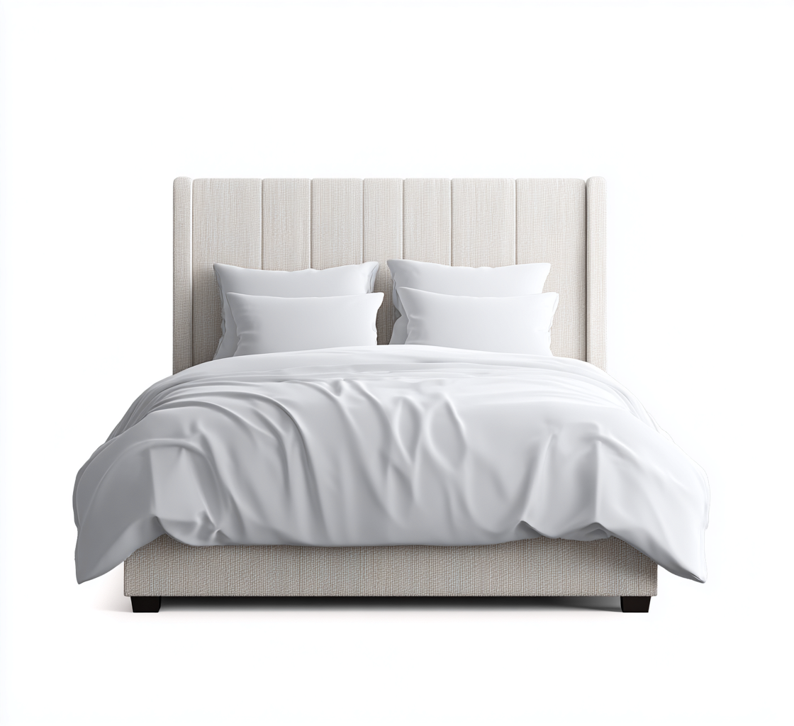 Letto matrimoniale-tessuto-205x165x120 cm-bianco-moderno-Nestgetly