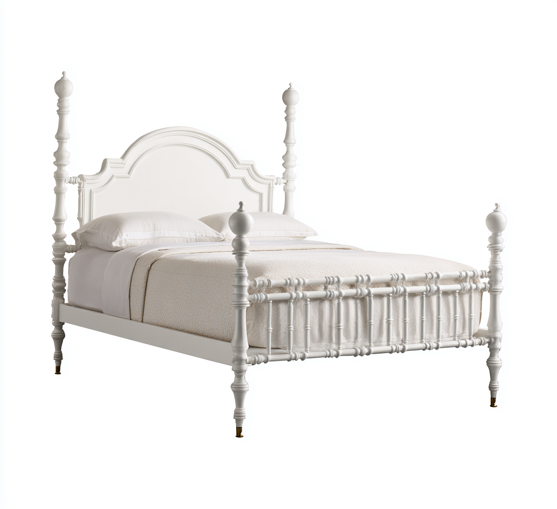 Letto matrimoniale-legno-214x174x138 cm-bianco-camera da letto-classico-Nestgetly