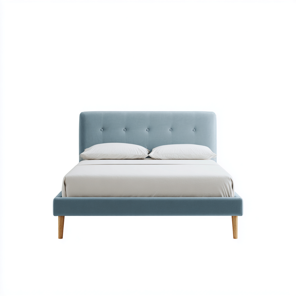 Letto matrimoniale-tessuto-204x162x114 cm-azzurro-moderno-Nestgetly