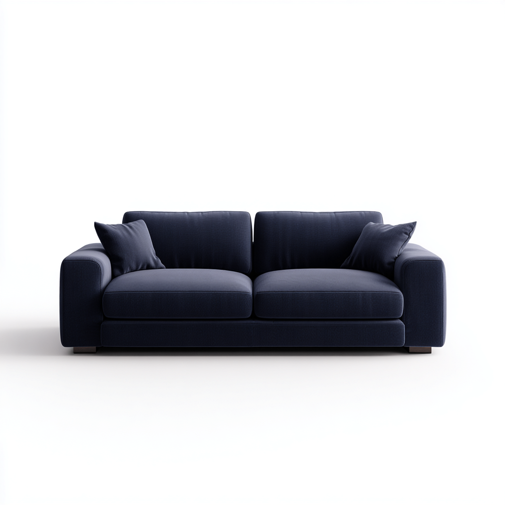 Divani a 3 posti-tessuto-legno-235x105x85 cm-Blu navy-moderno-Nestgetly