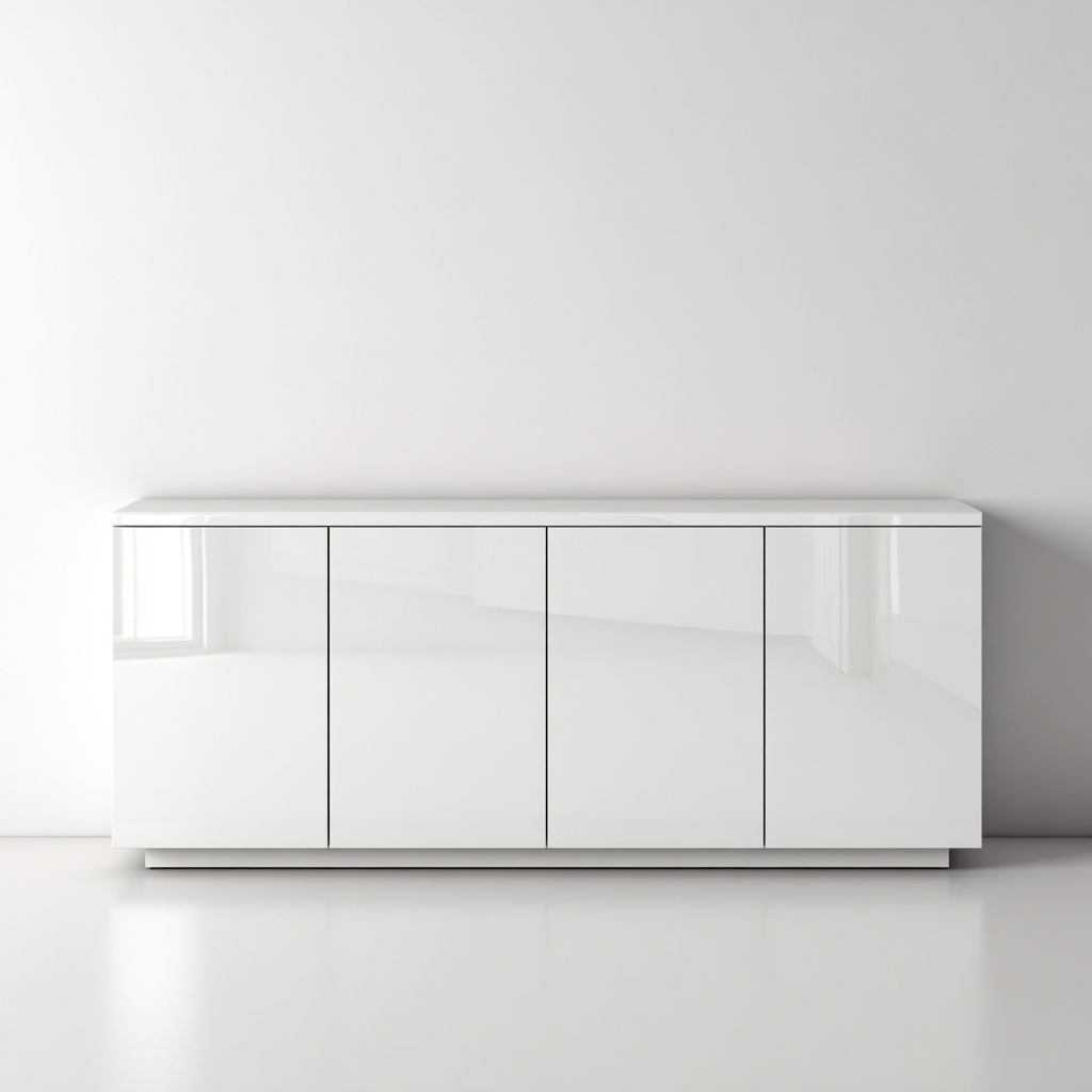 Credenza - Legno - 205x46x73 cm - Bianco - Stile moderno-Nestgetly