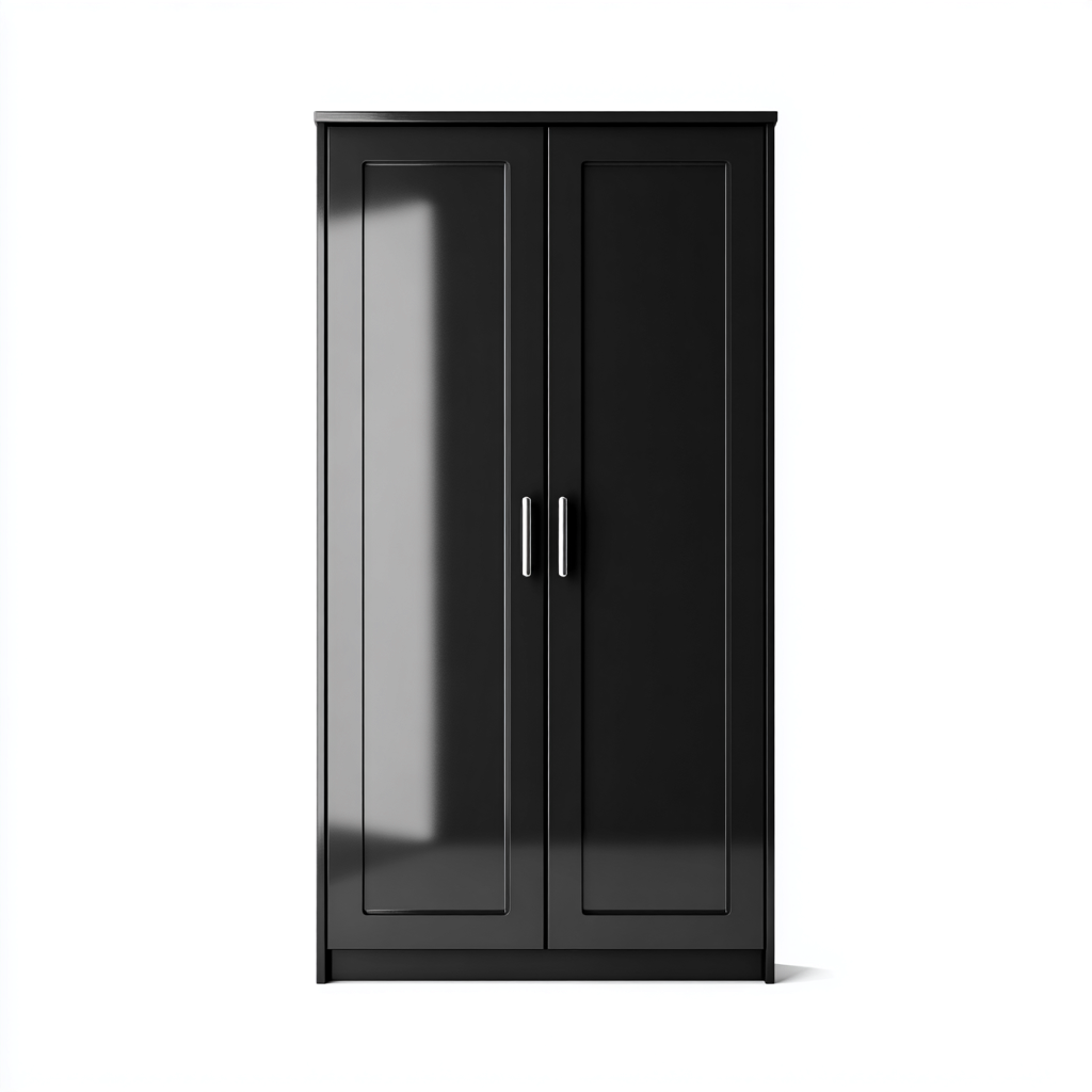 Armadio-legno-105x57x195 cm-nero-moderno-Nestgetly