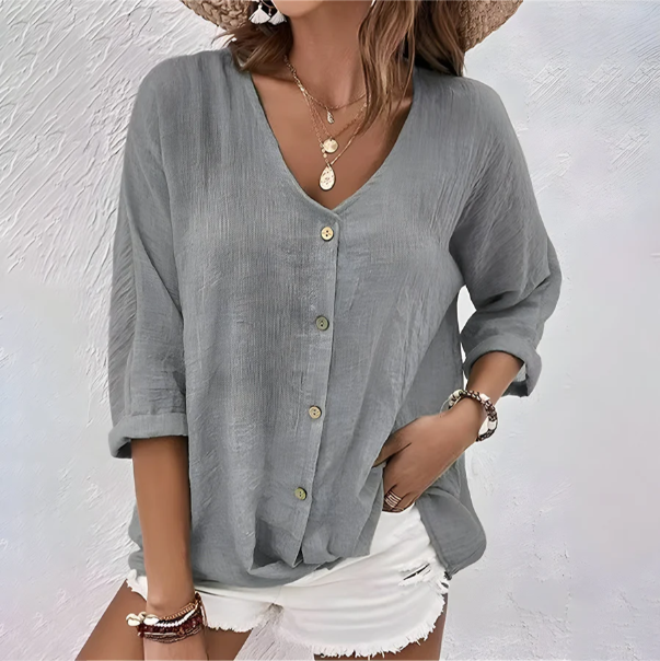 Relaxed Button-Up Blouse