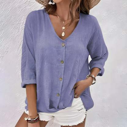 Relaxed Button-Up Blouse