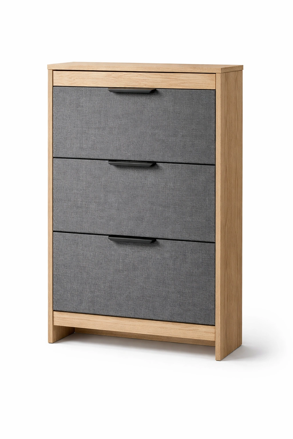 Meuble rangement chaussures tissu gris structure bois-Velravo