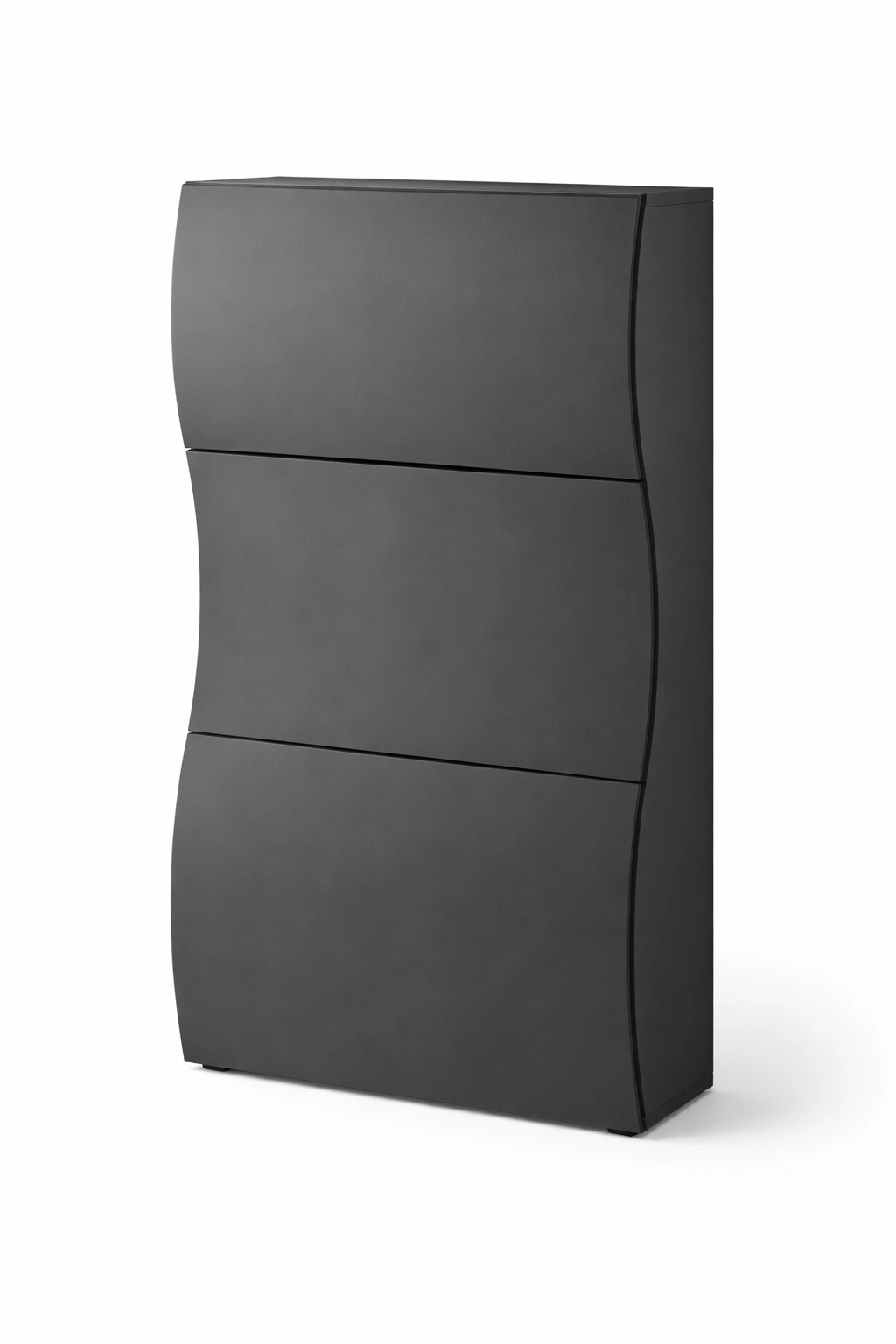 Commode noir trois tiroirs facade courbe design contemporain-Velravo