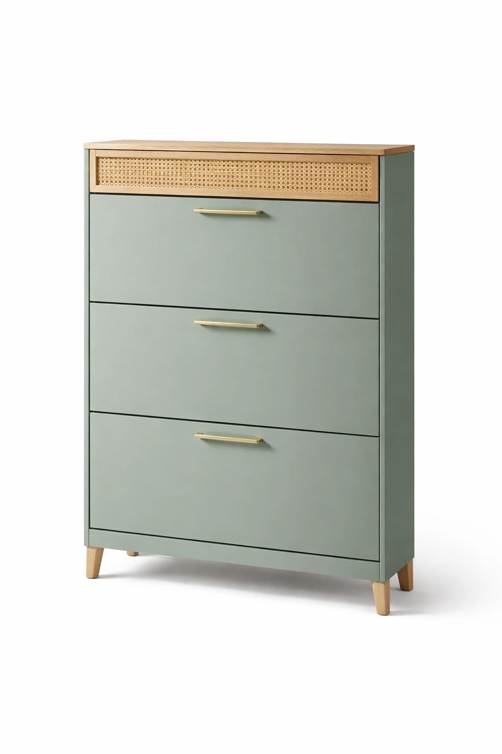 Commode vert tiroirs poignee doree style moderne naturel-Velravo