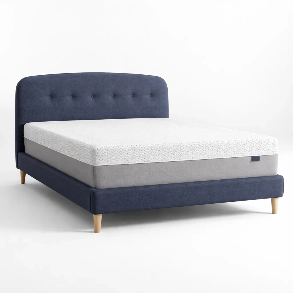 Lit double bleu fonce avec rangement coffre releve sommier relevable-Velravo