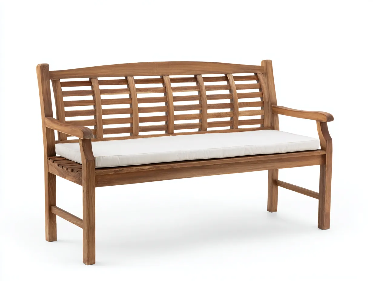 Gartenbank-Holz-142 x 66 x 96 cm-Naturbraun-Klassischer Gartenstil-Casauplab