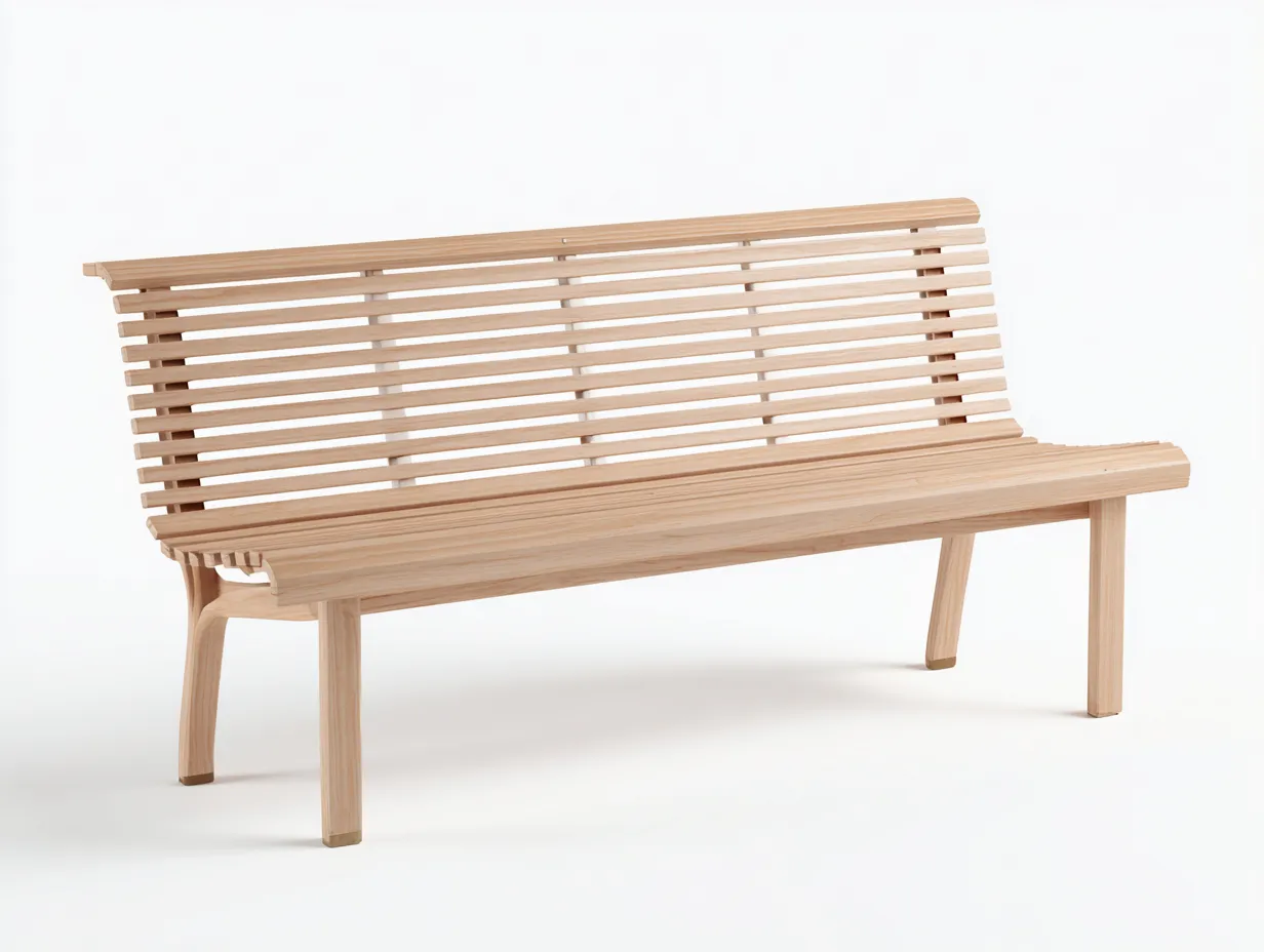 Gartenbank-Holz-155 x 60 x 92 cm-Naturhell-Moderner Gartenstil-Casauplab