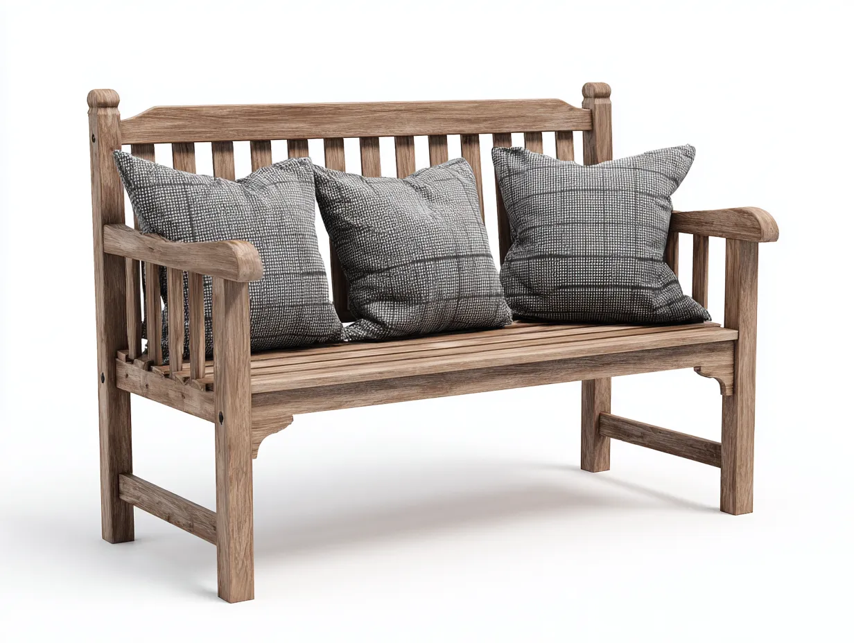 Gartenbank-Holz-138 x 65 x 95 cm-Naturbraun-Rustikaler Gartenstil-Casauplab