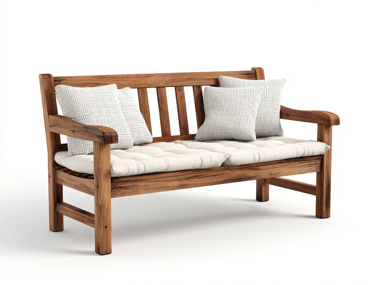 Gartenbank-Holz-140 x 67 x 97 cm-Naturbraun-Rustikaler Gartenstil-Casauplab