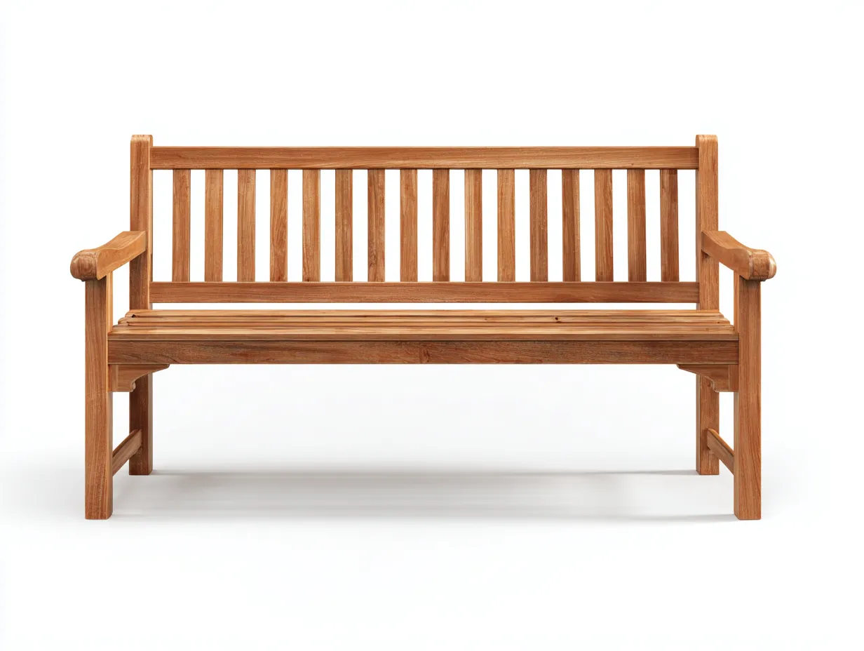 Gartenbank-Holz-158 x 64 x 93 cm-Naturbraun-Klassischer Gartenstil-Casauplab