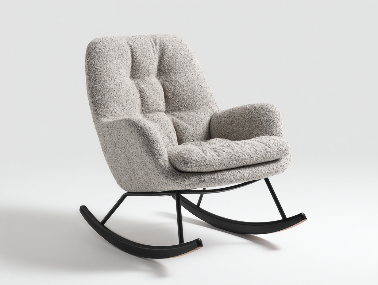 Mecedoras tapizadas 90x80x95 cm - beige y negro - diseño moderno para salón-Nookgetden