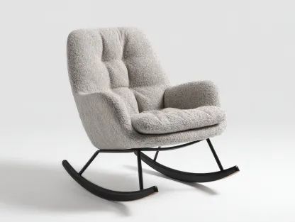 Mecedoras tapizadas 90x80x95 cm - beige y negro - diseño moderno para salón-Nookgetden