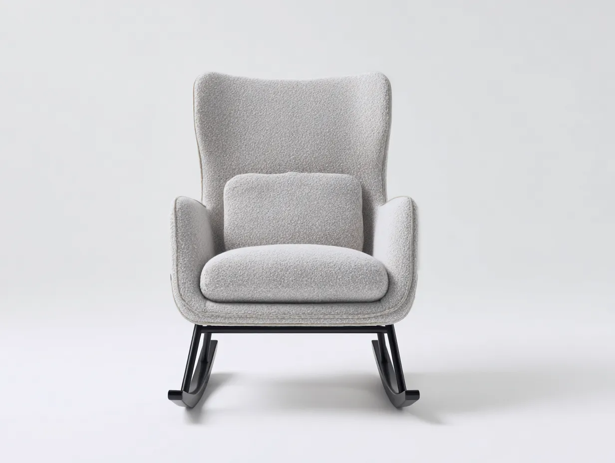 Mecedoras tapizadas 92x82x100 cm - beige y negro - diseño moderno para salón-Nookgetden