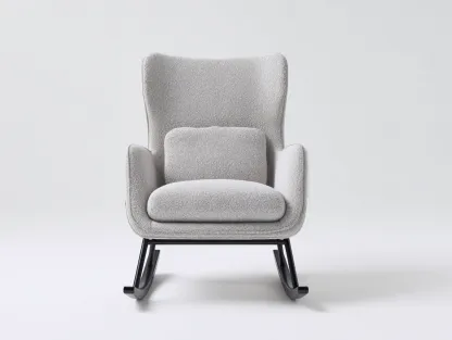 Mecedoras tapizadas 92x82x100 cm - beige y negro - diseño moderno para salón-Nookgetden