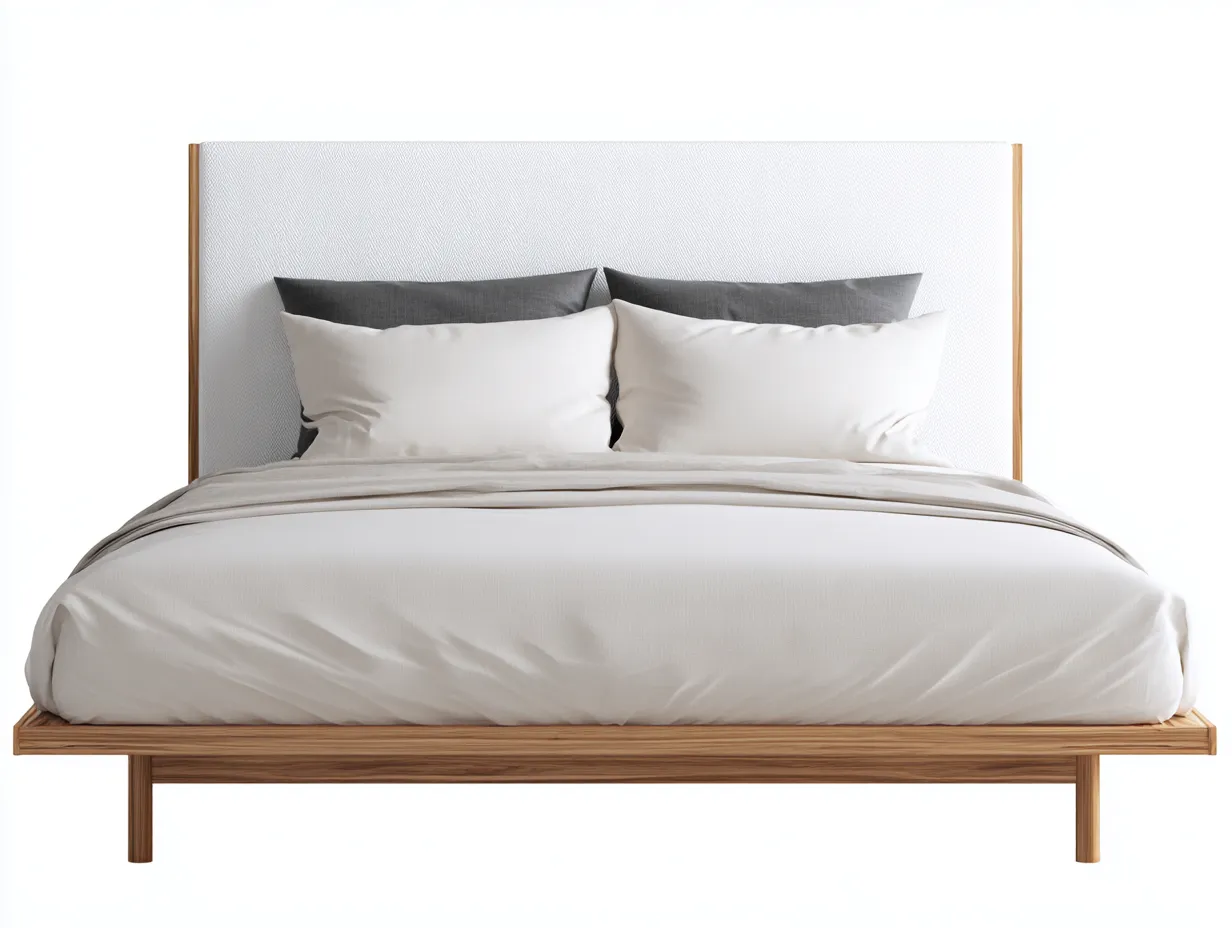 Camas dobles de madera 200x160x95 cm - roble claro y beige - diseño moderno para dormitorio-Nookgetden