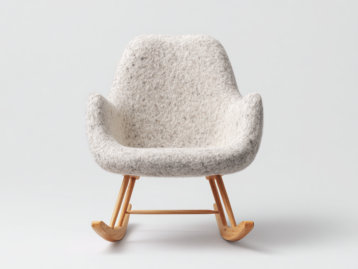 Mecedoras tapizadas de tela con base de madera 85x70x90 cm - beige-marrón - diseño moderno-Nookgetden