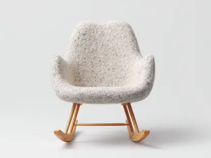 Mecedoras tapizadas de tela con base de madera 85x70x90 cm - beige-marrón - diseño moderno-Nookgetden