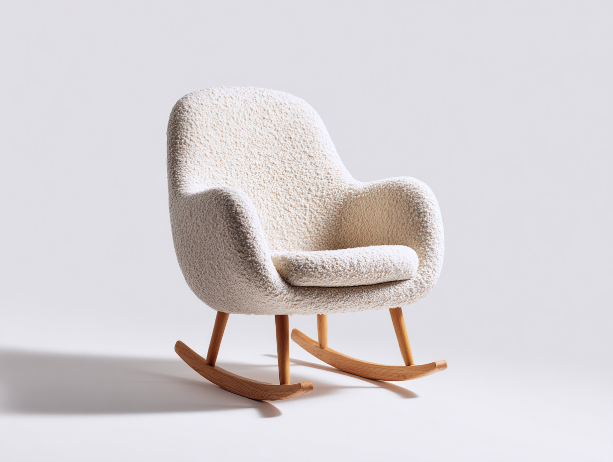 Mecedoras tela y madera 70x90x95 cm - beige y natural - estilo moderno-Nookgetden