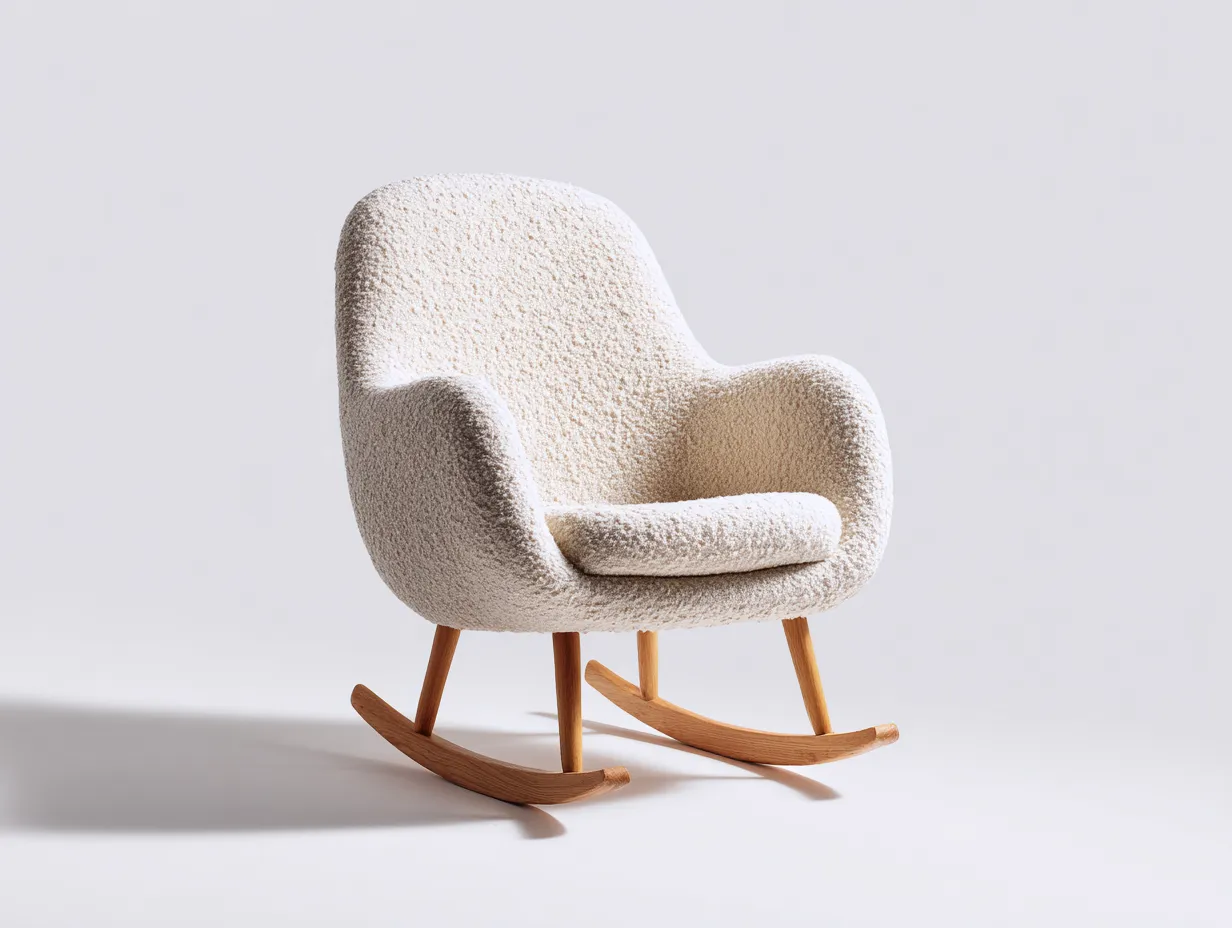 Mecedoras tela y madera 70x90x95 cm - beige y natural - estilo moderno-Nookgetden