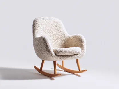 Mecedoras tela y madera 70x90x95 cm - beige y natural - estilo moderno-Nookgetden