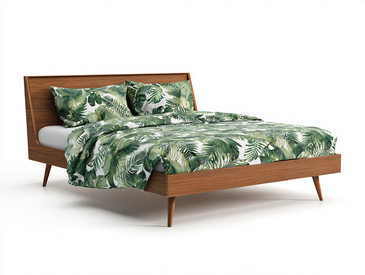 Camas dobles madera maciza 210x166x95 cm marrón diseño moderno-Nookgetden