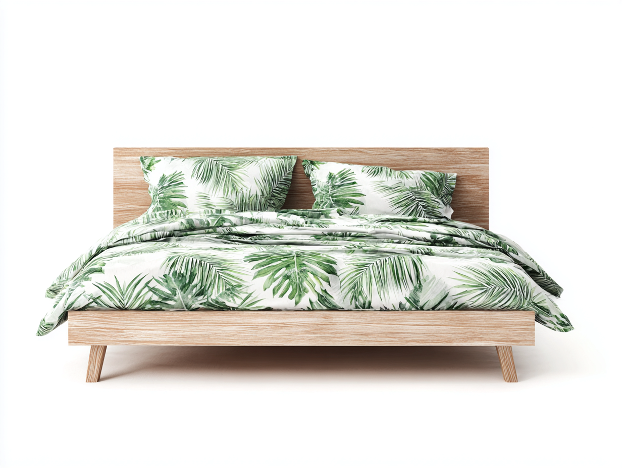 Camas dobles de madera 205x165x95 cm - marrón claro - diseño moderno-Nookgetden