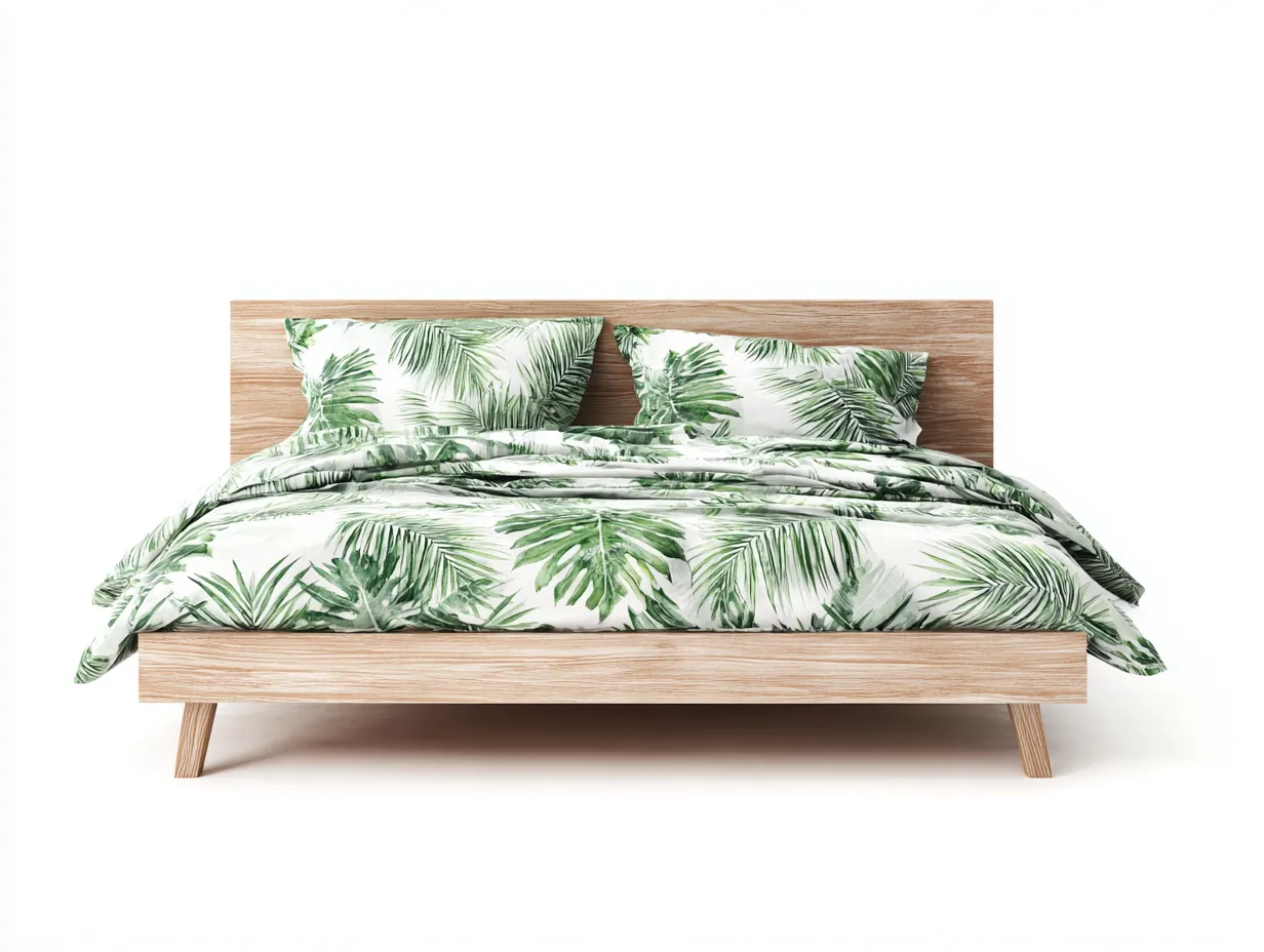 Camas dobles de madera 205x165x95 cm - marrón claro - diseño moderno-Nookgetden