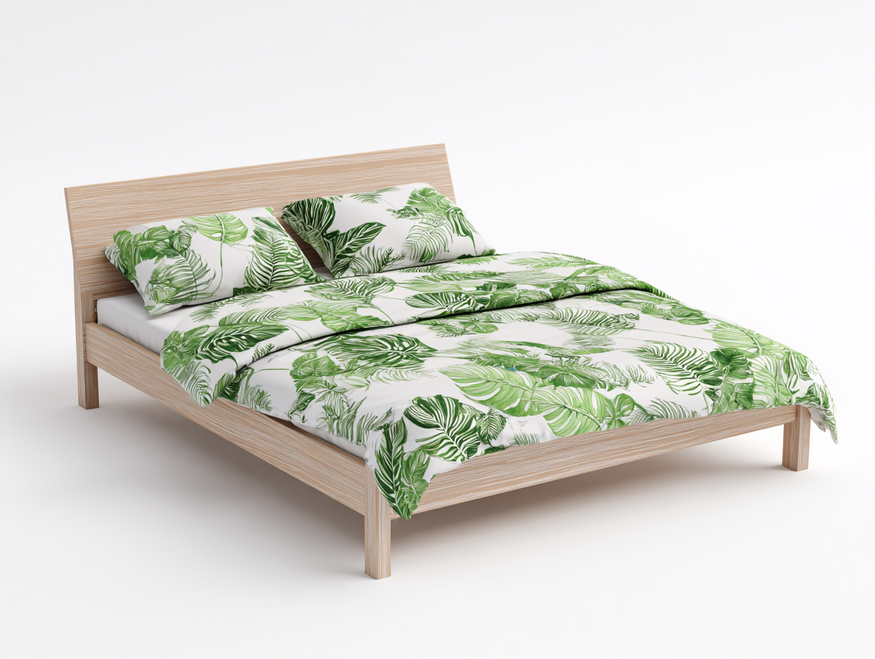 Camas dobles estructura de madera 200x160x90 cm - color natural - diseño moderno-Nookgetden