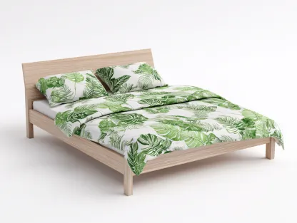 Camas dobles estructura de madera 200x160x90 cm - color natural - diseño moderno-Nookgetden