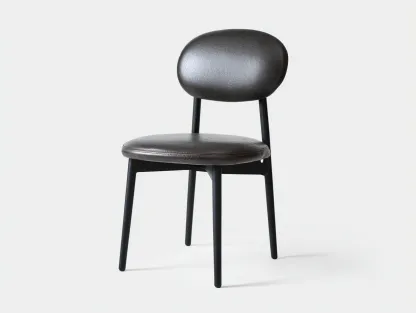 Sedia da pranzo rivestita 50x45x85 cm - nero - design moderno contemporaneo-Nestgoshop