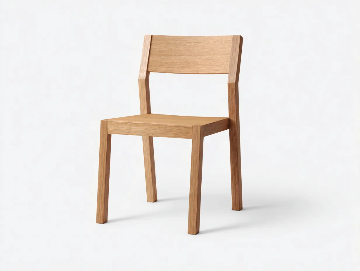 Sedia da pranzo in legno massello 50x45x85 cm - rovere naturale - design moderno minimalista-Nestgoshop