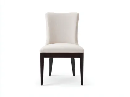 Sedia da pranzo imbottita in tessuto 50x48x92 cm - beige chiaro - struttura in legno scuro-Nestgoshop