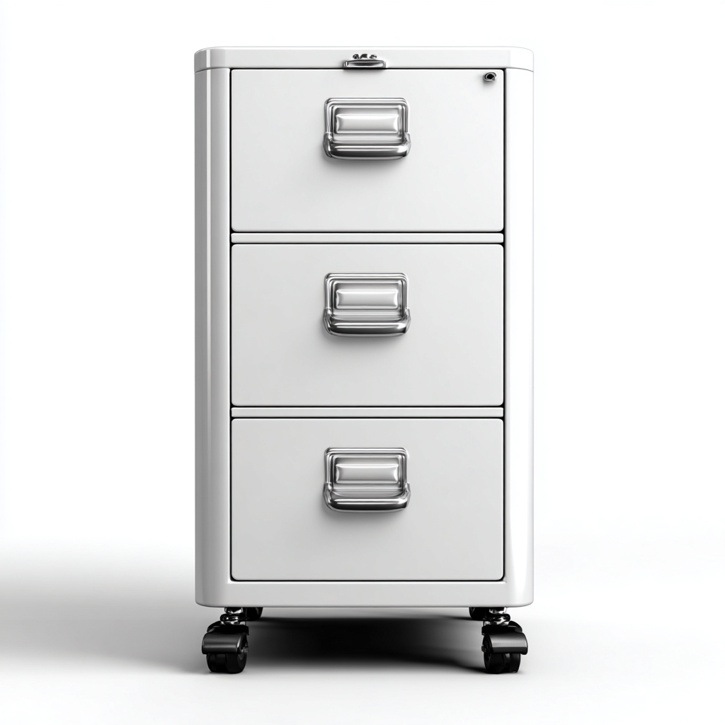 Armadio per ufficio in metallo 40x50x70 cm - bianco - con cassetti e ruote - adatto all'ufficio - design professionale moderno-Denmynest