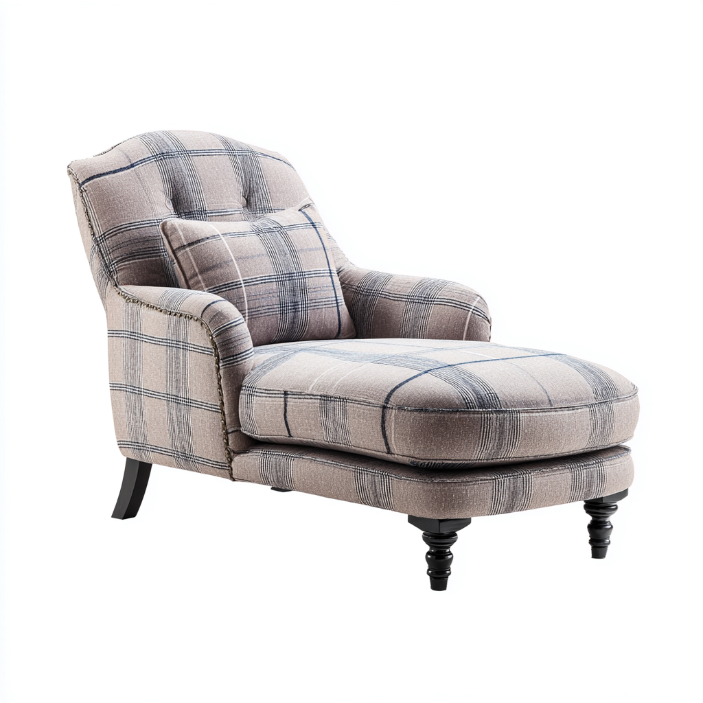 Chaise longue in tessuto 162x74x84 cm - grigio - per soggiorno - stile classico-Denmynest