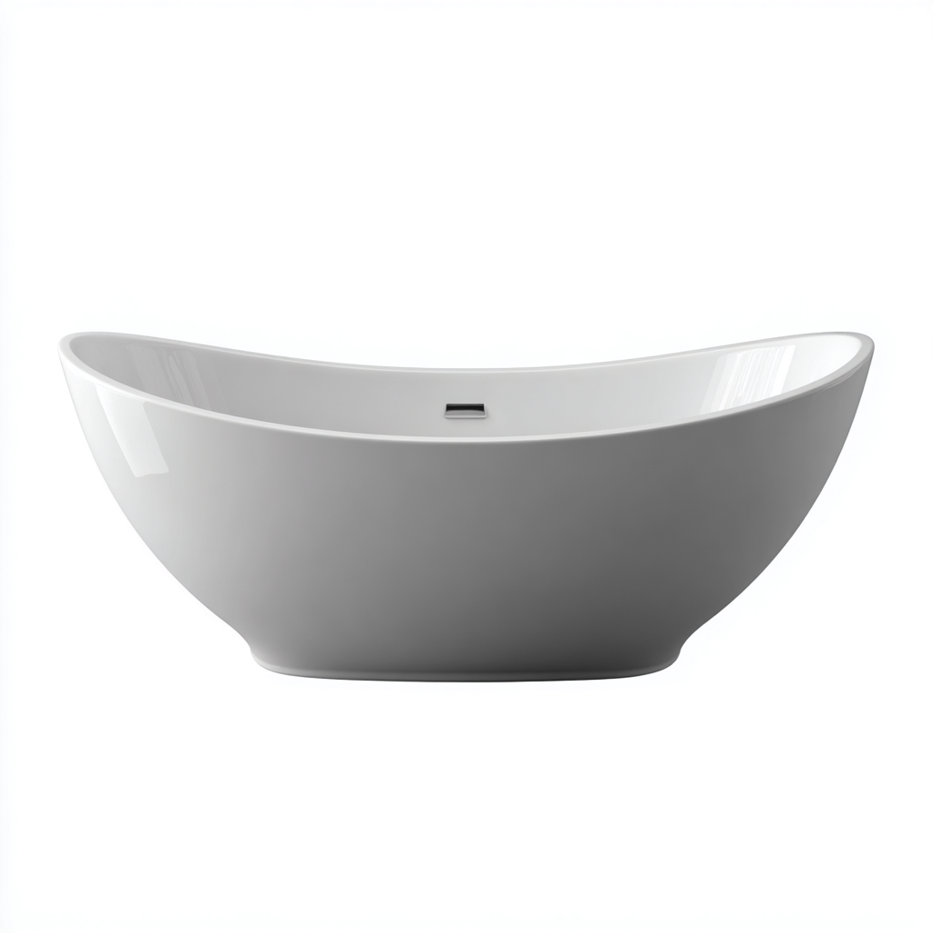 Vasca da bagno freestanding in acrilico 170x75x58 cm - bianco - design moderno per bagno-Denmynest